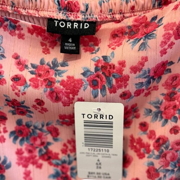 Pink Floral Sleeveless Sundress Maxi With Adjustable Straps Back NWT Size 4 - Picture 7 of 7